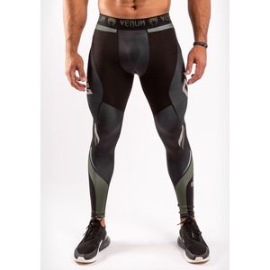 Venum ONE FC Impact Compression Tights Legging Kaki Zwart Kies hier uw maat: XXL - Jeans Maat 38