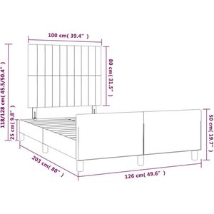 vidaXL - Bedframe - zonder - matras - 120x200 - cm - stof - crÃ¨mekleurig