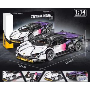 TechnolModel - Auto - Bouwstenen auto - Techniek - Elektronisch bouwstenen auto - DIY toy - Modelspeelgoed - Cadeau - Unisex - High tech auto model - Sportwagen - Automodelbouwset -