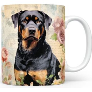 Mok met Rottweiler Beker voor koffie of tas voor thee, cadeau voor dierenliefhebbers, moeder, vader, collega, vriend, vriendin, kantoor