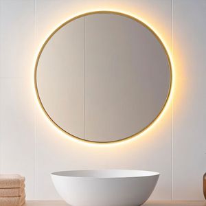 Badkamerspiegel GOUD Rond 80CM | LED VERLICHTING | Condensvrij