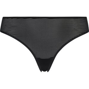 Hunkemöller Dames Lingerie Invisible string Stripe mesh - Zwart - maat XS