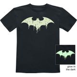 Batman Kids - GITD logo T-shirt zwart 164 Jongens & meisjes