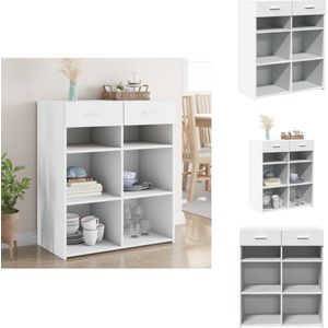 vidaXL Dressoir - Dressoirs - Kast - Wandkast - Dressoir 80x42,5x93 cm bewerkt hout wit
