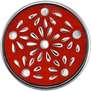 Quiges - Drukknoop Mini 12mm Bloemen Rood - EBCMK010