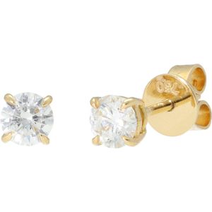 La Rosa Princesa Solitair Oorknopjes lab diamant G VS - 4mm - 18kt Goud