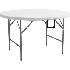 Ronde-Opvouwbare-Tuintafel-Ø-122-Cm-Geschikt-Voor-6-Personen-Voor-Evenementen-Metalen-Frame-HDPE-Dienblad
