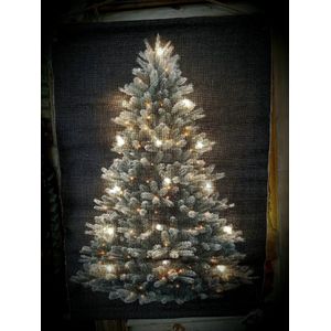 Wanddoek kerstboom led verlichting maat S 45 x 60 cm Wanddoek wandkleed | 121667 | Home Sweet Home