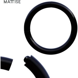 MATTISE Zwarte Chirurgisch Stalen Ring Piercing — Zwart Kleurige — 6 mm Diameter & 1,2 mm Staafdikte — Oorbellen Ringetje Geschikt voor Helix Tragus Septum Lip Neus Wenkbrauw Piercings