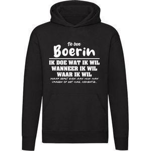 Boerin | verjaardagkado | verjaardag kado | cadeau | grappig | jarig | Unisex | Trui | Sweater | Hoodie | Capuchon | Zwart