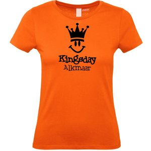 Dames t-shirt Alkmaar Smiley | Oranje Dames | maat XS