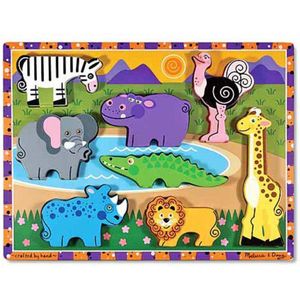 Melissa & Doug Extra dikke houten safaripuzzel (8 stukjes)