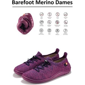 Brubeck Barefoot schoenen met merino wol - natuurlijk comfort - Fuchsia 40