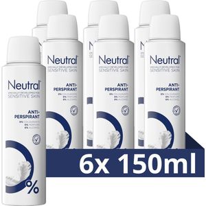 Neutral 0% Parfumvrij Anti-Transpirant Deodorant Spray - 6 x 150 ml - Voordeelverpakking
