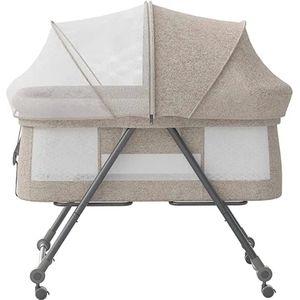 Amalee - Opvouwbare babybed - Reiswieg - Met matras - Met wielen - Makkelijk voor op vakantie/camping - schommelende wieg - Zowel verkrijgbaar in het grijs en creme