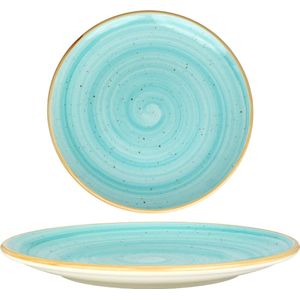 Bonna Dessertbord - Aqua - Porselein - 23 cm - set van 6