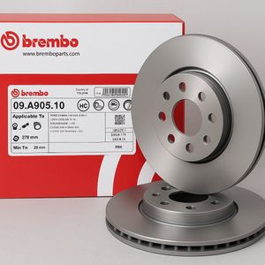 Brembo Remschijven Vooras – Ø278 mm – Set van 2 – 09.A905.10 – Ford C-MAX, Focus, Volvo C30, Dacia Lodgy – EAN 8020584033524