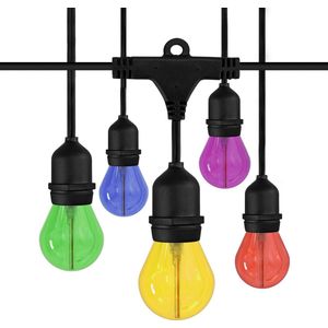 Ledvion - LED Prikkabel - 5M - Incl. 6X Multicolor E27 LED - 1W - 2100K - Incl. 6 Gold - IP65