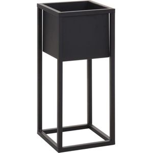 H&S Collection Bloempot op standaard 50 cm metaal zwart