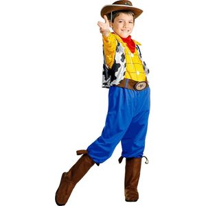 Widmann - Woody Kostuum - Billy Boy Toy Story Kostuum Jongen - Blauw, Geel - Maat 128 - Carnavalskleding - Verkleedkleding