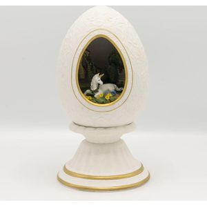 Franklin Mint - Egg - Porselein - Beeldje - Vintage - Fabergé Egg - Unicorn - Ei - Limited Edition - Collectible