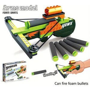 Happy Trendz® Bowgun Foam Bullets / Build and Fight / Eerst Bouwen dan spelen / maak je eigen foam bowgun - bouwstenen - educatie - inclusief 10 foam darts totaal 82 pcs om te bouwen alvorens te spelen - leren