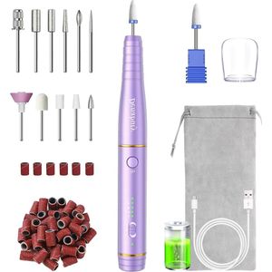 Nagelvijl Draadloos Elektrische Nagelfrees voor Gelnagels Acryl Gel- en Natuurlijke Nagels - Manucure et Pédicure - 20000 RPM Instelbare Snelheid - Nagelvijl voor Beginners Professionele Nagelvijl elektrisch