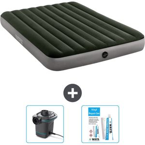 Intex Luchtbed - 2-Persoons - 152 x 203 x 25 cm - Groen - Inclusief Pomp en Reparatieset