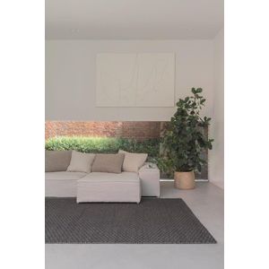 LIGNE PURE Rhytm – vloerkleed – tapijt – handgeweven – wol – eco – modern – Zwart - 60x120