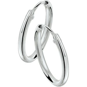 The Jewelry Collection Oorringen Ronde Buis - Zilver