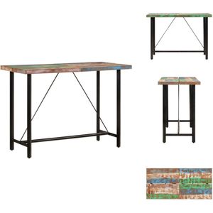 vidaXL Bartafel - Bartafels - Statafel - Hoge Tafel - Bartafel 150x70x107 cm massief gerecycled hout en ijzer