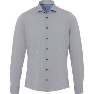 Pure - The Functional Shirt Patroon Donkerblauw - Heren - Maat 44 - Slim-fit