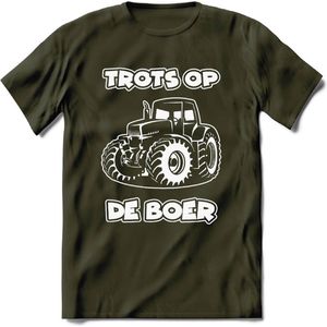 T-Shirt Knaller T-Shirt|Trots op de boer / Boerenprotest / Steun de boer|Heren / Dames Kleding shirt Trekker / Tractor|Kleur Groen|Maat S