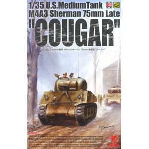 Asuka U.S. Medium Tank M4A3 Sherman 75mm Late 'Cougar' + Ammo by Mig lijm