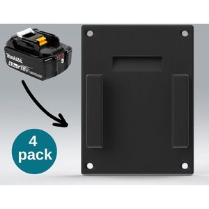 Accuhouder 4-pack geschikt voor Makita 18V LXT (BM-MK18-BLU-6) - Zwart