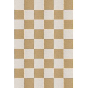 Layered Chess Flatweave Harvest Yellow vloerkleed - maat 250 x 350 cm