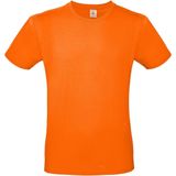 Set van 3x stuks oranje t-shirt met ronde hals voor heren - basic shirt - katoen - Koningsdag / Nederland supporter, maat: L (52)