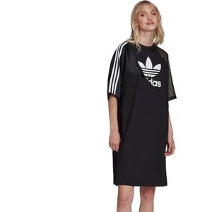 adidas Adicolor Split Trefoil Tee Dress HC0637, Vrouwen, Zwart, T-shirt, maat: 34