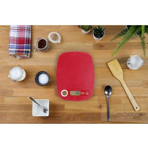 Livoo - DOM354RC - Elektronische keukenweegschaal - Rood - Keukenweegschaal digitaal - Keukenweegschaal rood