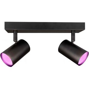 Ledvion - LED Plafondspot - Zwart 2-lichts - Dimbaar - 5W - GU10 - IP20