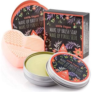 Professionele veganistische borstelreiniger zeep, cosmetische borstel en make-upborstel, zeep van 100 g + hartreiniger