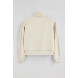 Gebroken witte boxy fit sweater met rubberen Polo Club-logo
