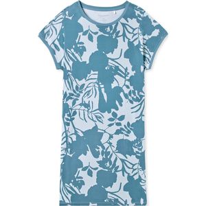 SCHIESSER Modern Nightwear T-shirt - dames slaapshirt korte mouw bloemenprint bluebird - Maat: 40