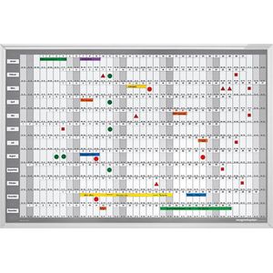 Magnetoplan Jaarlijkse Planner Manager - 92,5x62,5 cm - aluminium frame met plastic hoeken