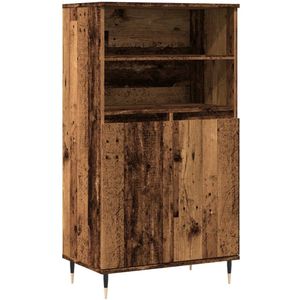 vidaXL Hoge kast - 60x36x110 cm - Bewerkt hout - Oud hout Hoge Kast - Houten Kast - Opslagkast - Vintage Kast - Scandinavisch Design