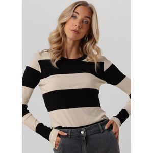 Penn & Ink Longsleeve Big Stripe Tops & T-shirts Dames - Beige - Maat XS