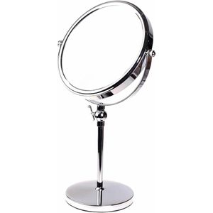 8"" Voetstukspiegel Hoogte Verstelbaar 10x Vergrotende Tweezijdige Draaibare Tafel Cosmetische Spiegel - Scheerspiegel - Make-up Spiegel Voor Badkamer en Slaapkamer - Chromen Afwerking - KXD3101-10x make up tafel