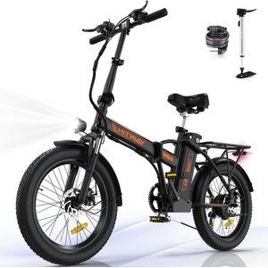 Hitway Elektrische Fiets BK11 | E-bike | 250W Motor | Fat Tire | 12Ah | 20 Inch | Zwart/Oranje