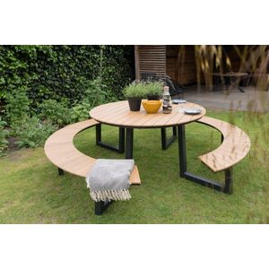 Rockwood® Picknicktafel Rockwood Aluminium Rond - Antraciet onderstel 1.40m Montage op locatie. Extra gemak en vakkundige service