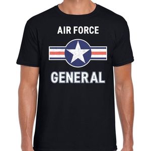 Luchtmacht / Air force verkleed t-shirt zwart voor heren - generaal / piloot  carnaval / feest shirt kleding / kostuum XXL